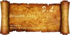 Drozdik Lili névjegykártya